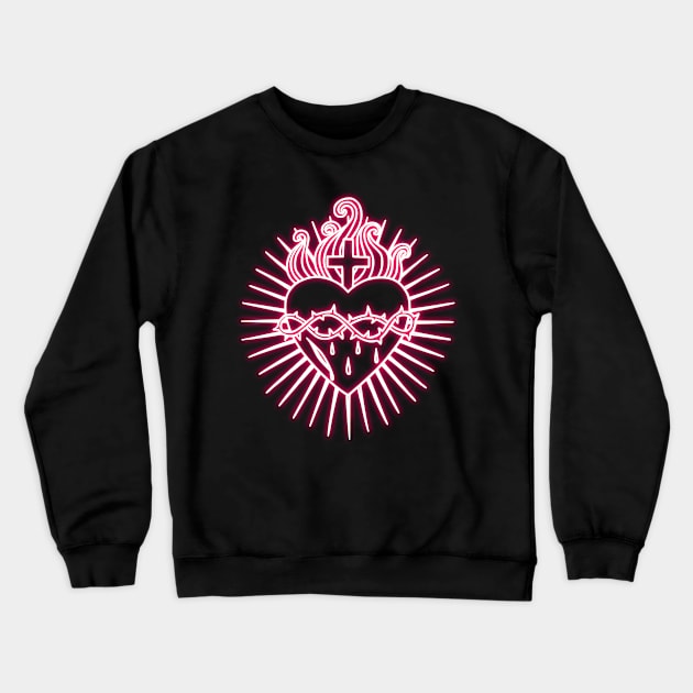 Sacred heart Crewneck Sweatshirt by la chataigne qui vole ⭐⭐⭐⭐⭐